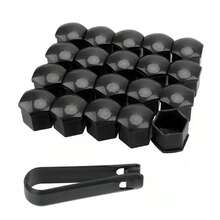 2Set (21pcs/Set) 17mm Black Gloss Alloy Wheel Nut Bolt Covers Caps Universal Set For Any Car - Black - View 5