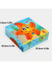 Wooden Block Puzzle Toddler 1-3-5 Years Kid Montessori Learning Games Educational Interactive Toys, Preschoolers Cube Puzzle