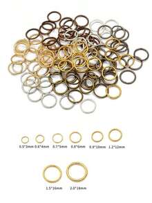 500 chiếc vòng nhảy kín 5-20mm, vòng chữ O, vòng sắt vòng đơn nhiều kích cỡ, vòng chữ C, vòng nối, vòng sắt dùng để làm hoa tai, vòng tay, vòng cổ, mặt dây chuyền, phụ kiện tóc, kẹp tóc tự làm - Vòng mở - Xem 1