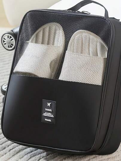 1pc Large Capacity Hanging Shoe Storage Bag, Multi-Compartment Storage - Durable Polyester Travel Shoe Storage Bag, Suitable For Suitcases, Carry-On Luggage, Or Home Shoe Storage - Compatible With Carry-On Luggage, Travel Accessories, Suitable For Sneakers, Boots, High Heels,Room Decor,Halloween Decor,Halloween,Fall Decor