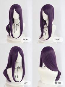 Purple Hair Heat Resistant Chemical Fiber Wigs Daily Wear Women Wigs Sweet Cute Wigs Prom Party Wigs Natural Hair - 紫色 - 查看 7