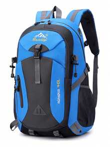 1 件山地徒步背包，10.57 加仑尼龙软壳背包 - 纯色，实用口袋，拉链开合，流苏装饰，适合户外、运动、休闲、旅行