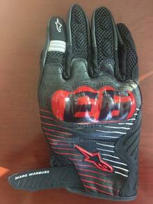 Alpinestars SMX-1 MM93 Genuine Leather Motorcycle Gloves Men Women Breathable Perforated Motorbike Racing Gloves Carbon Fibre Four Seasons Motocross Moto Glove - Red - View 6