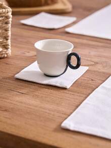 1/4/6pcs Plain Linen Rectangular Double-Layer Placemats, Vintage Style Kitchen Dining Table Decor, Non-Slip Thick & Durable Washable Mats Suitable For Daily Use, Holidays, Family Gatherings, Weddings, Parties, All Seasons - White - View 11