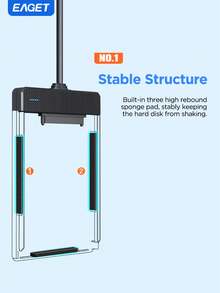 6.35 厘米 SATA 转 USB 3.0/2.0 外置硬盘盒，带 USB 线 - 免工具、UASP 支持、耐用塑料外壳，适用于笔记本电脑和台式电脑（不含 HDD/SSD）