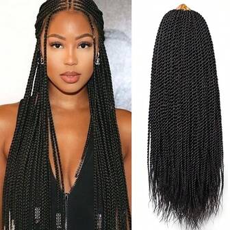 Extensiones de cabello trenzado de crochet Senegalés de 14/18 pulgadas en colores negro, marrón, gris, púrpura, rubio ombre, sintético para mujeres