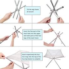 L/M 便携式折叠烧烤炉户外不锈钢网架壁炉烧烤炉灶不粘露营野餐折叠烧烤架户外篝火折叠迷你烧烤炉烹饪工具柴火加热器 - 銀色 - 查看 6