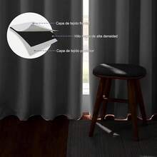 Cortinas opacas grises de 52 pulgadas x 84 pulgadas, adecuadas para dormitorio o sala de estar, 2 piezas, con ojales, aislamiento térmico y acústico, tela 100% poliéster, impermeables y suaves - gris - Ver 1