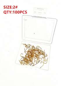 100pcs Red & Gold Barbed Micro Mini Flat Fish Hooks Size #1-#8, Fishing Accessories - Multicolor - View 8