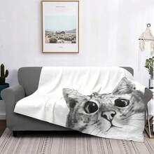 Sneaky Cat An Ultra-Soft Micro Fleece Blanket - 黑色 - 查看 1