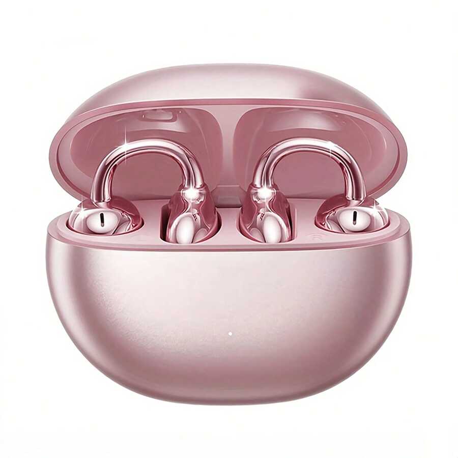 Tukio Clip On Headphones, Open Wireless Headphones, Detachable Beautiful Synthetic Gemstone Earrings, High-Definition Stereo, ANC Noise Reduction, Hands-Free Calling, Designed For Sports/Work/Study/Outdoor Use, Compatible With All Smartphones, Perfect For Girls And Women, Gifts, Holidays, Clip On Headphones, Active Noise Cancelling Earmuffs, Best In Ear Headphones, Open Earbuds, Study Headphones, Outdoor Headphones, Fashionable Headphones,  Headphones - 玫瑰金 - 查看 1