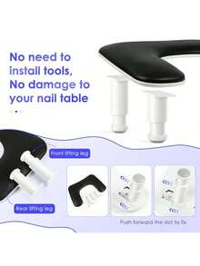Professional Manicure Arm Rest For Nail Technicians: U-Shaped Adjustable Nail Art Hand Stand Rest, PU Leather Ergonomic Hand & Wrist Support ,Perfect Christmas & Valentine's Day Gift For Manicurists & Nail Salon Owners - Multicolor - View 4
