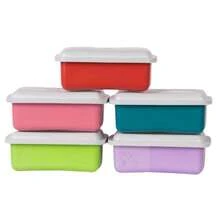 Kit 10 Potes Vasilhas De Plástico Colorido 750Ml Freezer E Microondas