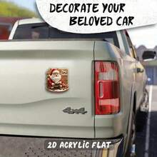 2D Flat, 1pc Acrylic Fridge Magnet - Round Santa Claus Reading Book, With Holiday Scene, Cheerful Christmas Decor, Suitable For Kitchen And Dining Room, Perfect Gift For Christmas Lovers And Holiday Enthusiasts, Christmas Ornament