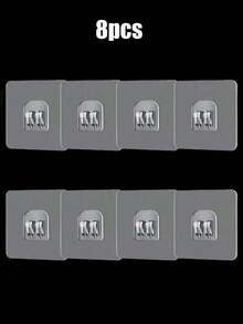 10 buc cârlige transparente pentru raft agățat, plasture de fixare pentru raft de depozitare pe perete, cârlig autoadeziv pentru fixarea coșului de depozitare, accesorii autocolante utilitare pentru dormitor, baie, bucătărie, living (6/8/16 buc)