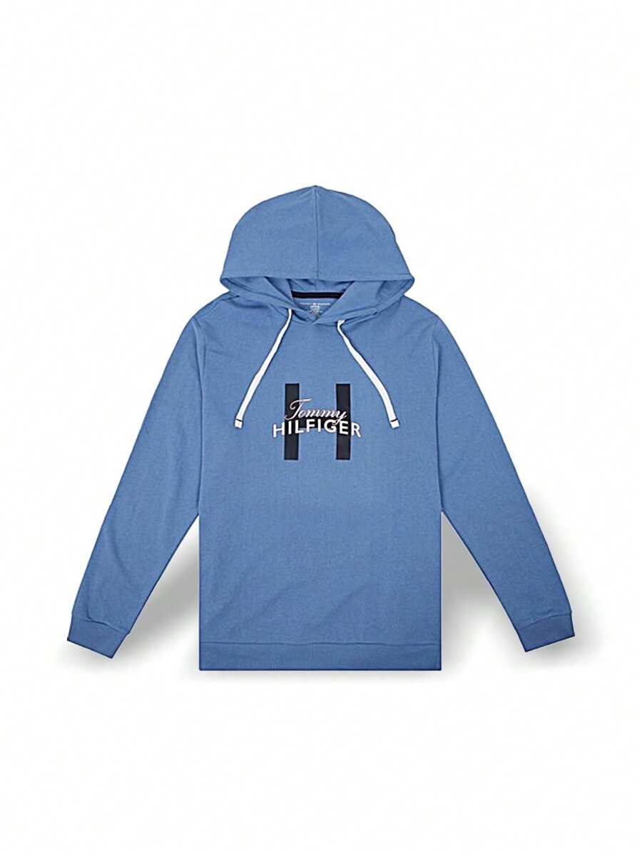 Tommy Hilfiger 男式连帽衫 保暖透气防风多功能纯色标志易洗户外日常蓝色 09T4150-474 - 藍色 - 查看 1