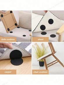 25/35/50/65片圆形黑色地板贴纸 - 黑色 - 查看 3