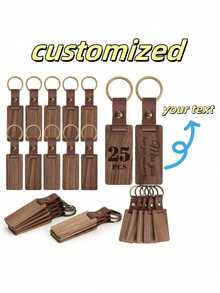 100pcs Customizable Wooden Keychains, Suitable For Holiday Gifts, Carving, "Vacay Vibes/Vacation" Design, Unisex, Casual, Sports, Commute, Retro, Customizable, Personalized, Unique, Girlfriend, Boyfriend, Family, Friends, Beach Bag, School Supplies, Teacher Gifts, College, Coworkers, Dorm, Teachers, Boys And Girls, Teens, Middle School, High School, University, Freshmen, Sophomores, Lower Grade Students - Multicolor - View 1