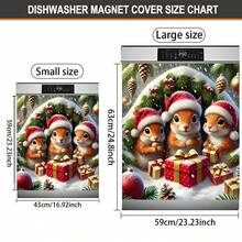 1 pieza Imán plano con estampado de ardilla navideña, fácil de limpiar en lavavajillas, sin necesidad de adhesivo, apto para electrodomésticos de cocina (lavavajillas, refrigerador), decoración navideña, accesorios estacionales para el hogar, lavable y reutilizable, decoración interior