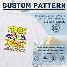Camiseta de Halloween 'Truco o ' para Hombre - 100% Algodón. Camiseta negra de manga corta con estampado colorido y llamativo. Casual; Ajuste cómodo. Regalo perfecto para hombres. Mujeres. Familia; Amigos. Tallas S-XXXL. Lavable a máquina. Ropa Casual Diseño Audaz de Halloween Camisa 100% Algodón - Blanco - Ver 7