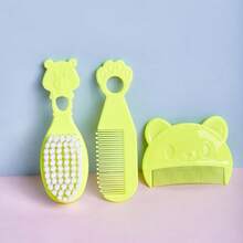 3件套婴儿熊造型梳子套装，包含发刷、沐浴刷、新生儿乳痂刷、卡通熊造型梳理套装 - 彩色 - 查看 13