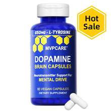 Suplemento de dopamina | MVPCARE Mejora la concentración mental y la energía 650 mg 60 cápsulas | Contiene L-tirosina para favorecer la concentración y la energía mental, mejorando el estado de alerta mental | Adecuado para estudiantes y profesionales - Otros - Ver 1