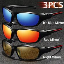 3 szt. Modne zabytkowe okulary rowerowe wędkarskie unisex kwadratowe okulary sportowe męskie damskie klasyczne retro górskie okulary sportowe na świeżym powietrzu męskie damskie luksusowe markowe okulary designerskie tropikalne wakacje na plaży letnie pastelowe okulary błyszczące materiał eleganckie estetyczne wakacje