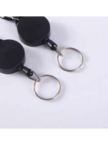 1pc Anti-Theft Metal Easy-To-Pull Buckle Rope Elastic Keychain Sporty Retractable Key Ring Anti Lost Ski Pass ID Card