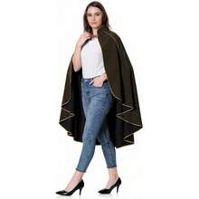 Women's Medieval Cloak Renaissance Velvet Cape With StandUp Collar Queen Princess Costume Halloween Christmasgift - màu nâu - Xem 6