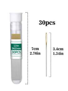 30pcs/Bottle Tip Embroidery Needles, Yarn Sewing Hand Needles, Cross Stitch Embroidery Needles, With Needle Bottle