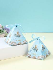 12个装蓝色小熊造型糖果盒，带丝带，可爱蓝色小熊飞机糖果盒，适用于性别揭晓派对、生日派对餐桌装饰、婴儿派对回礼、性别揭晓派对、婚礼派对餐桌装饰、礼品包装、性别揭晓派对回礼、性别揭晓派对装饰等场合。 - 藍色小熊baby - 查看 8