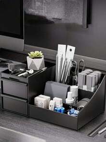 1pc Men's Dressing Box, Perfume Facial Cleanser Styling Spray Hair Gel Storage Rack, Desktop Storage Case, Bathroom Shelf, Bathroom Sink Storage Box, Multi-Purpose Storage Basket, Skin Care Products Bottle Storage Accessories, Gifts,Gifts For Women,Christmas Gifts,Gift Ideas For Women - Multicolor - View 2