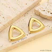 Pendientes personalizados creativos, serie de estilos de corazón, tornillo y cuadrado geométrico chapados en oro de acero inoxidable