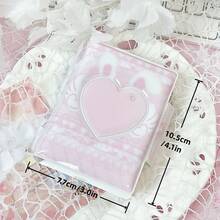1 件可爱兔子照片卡夹，Kpop 偶像照片卡保护套，粉色天使翅膀兔子照片卡套，PU 材质，适合 3-3.5 英寸偶像专辑卡、动漫人物、游戏人物照片卡收藏家 - 粉色 - 查看 5
