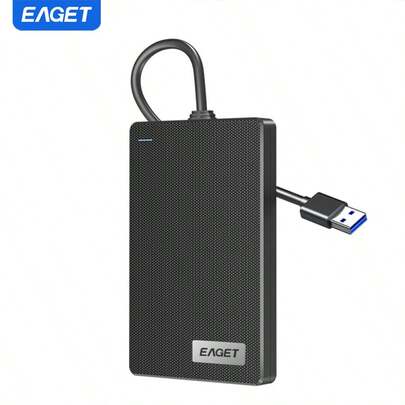 EAGET 6.35cm SATA To USB 3.0/2.0 External Hard Drive Enclosure With USB Cable - Tool-Free Installation, UASP Supported, Durable Plastic Housing, Suitable For Laptop And Desktop (Hard Drive/SSD Not Included)