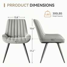 Nalupatio Dining Chairs Set Of 2/4 – Upholstered Kitchen Chairs With Metal Legs, Modern Dining Room Chairs In Durable Tech Fabric, Comfortable Padded Seat - Light Grey - View 5