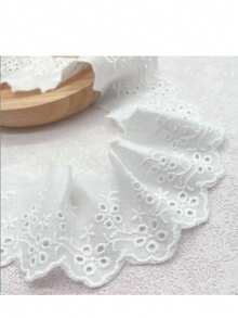 1 pièce de tissu en coton avec dentelle brodée ajourée, accessoires vestimentaires, textiles d'ameublement, décorations pour la maison, nappes, tissu en dentelle (couleur aléatoire)