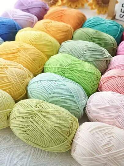 EDCUEBE7 1 pieza Hilo de lana de leche de 5 capas, adecuado para tejer bolsos, bufandas, sombreros, suéteres, muñecas de bricolaje, 50g/pieza (empaque aleatorio)