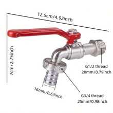 1pc High Flow G1/2 Zinc Alloy Garden Faucet, Ball Valve Body, Larger Water Flow, Suitable For Garden, Lawn, Patio, Kitchen And Bathroom