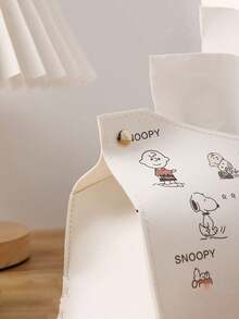 Peanuts 1 Piece Peanuts Leather Tissue Box, Waterproof, Kitchen Accessories, Creative Simple Leather Tissue Box, Decorative Tissue Box, Dining Table Tissue Holder, Bathroom Tissue Box, Suitable For Living Room, Study Room, Bathroom.