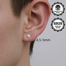 أقراط من الفضة الإسترليني عيار 925 مع لؤلؤ مياه عذبة، أقراط بسيطة وأنيقة، فضة خالية من الحساسية، متعددة الاستخدامات للنساء