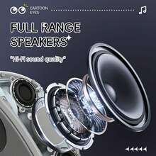 Altavoz inalámbrico inteligente con luz ambiente RGB, sistema de sonido portátil con decoración ocular, altavoz inalámbrico con carga USB, 8 modos, modo auxiliar/modo de conexión a teléfono/modo de tarjeta TF, adecuado para sala de juegos, teatro en casa, dormitorio, regalo de Navidad, regalo de cumpleaños