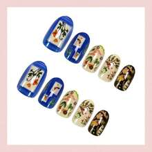 Holiday Bestseller 24-Piece Hand-Painted Premium Press-On Nails |   Handmade Y2K  Elegant Nail Kit