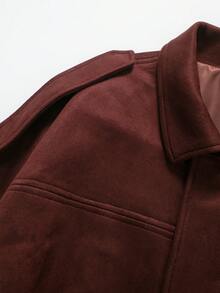 Chaqueta de vuelo de unicolor con textura de terciopelo - Burdeos - Ver 3