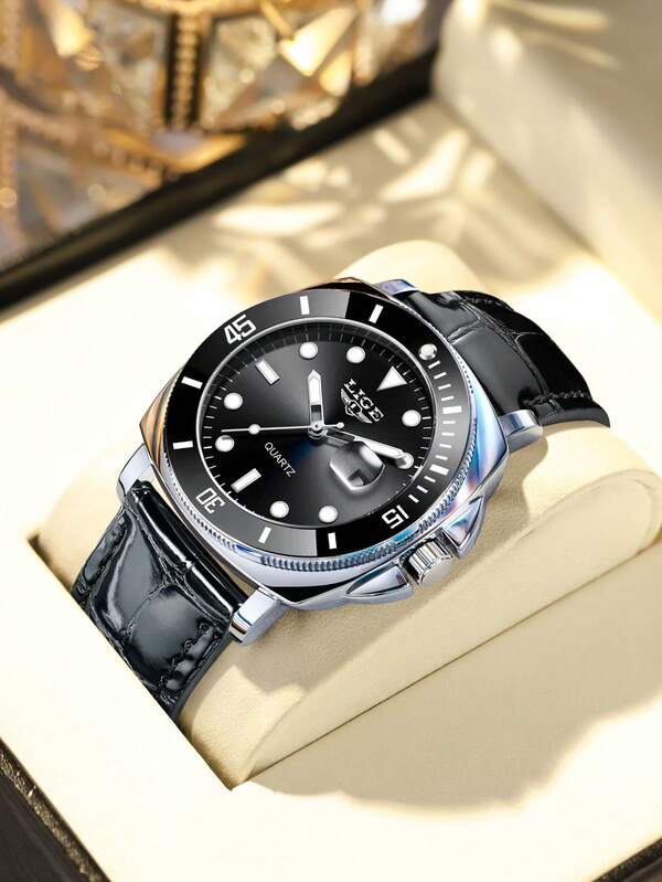 LIGE LIGE High-End Luxury Brand Watches Waterproof, Luminous Quartz Watch, Calendar Precision Hour Watch Stainless Steel Strap