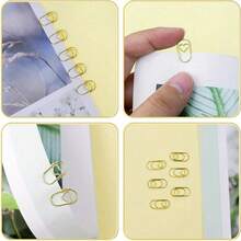 100pcs Miniature Gold Heart Shaped Paper Clips, Versatile Metal Office Supplies For Study, Office, And Home,Back To School,School Supplies - Mini Heart Shape - View 3