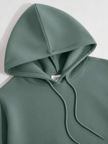 Grafik Sweatshirt, Herbst Damen Kleidung, Drop-Shoulder Hoodie, Fleece gefütterte Winter Drop-Shoulder Oberteile, Neuheiten in Kapuzenpullovern und Sweatshirts - Matcha Grün - Übersicht 5