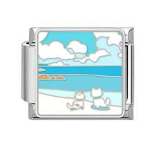 1/5/10/20/30/50pcs Stainless Steel Modular Bracelet Components, Romantic Starry Night Sky Series, DIY Detachable Bracelet Spring Cube