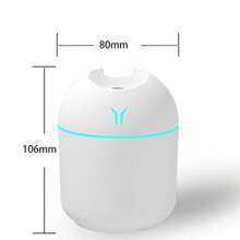 USB Air Humidifier Portable LED Lamp Mini Atomization Diffuser Car Purifier Aroma Anion Mist Maker With LED Night Light - White - View 6