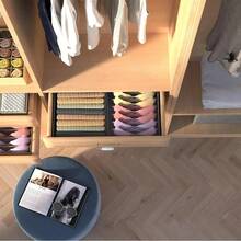 12pcs Multi-Layer Classic Fabric Drawer Storage Boxes For Underwear, Socks And Clothing - Fleece Storage Boxes, Home Storage Boxes, Storage Baskets